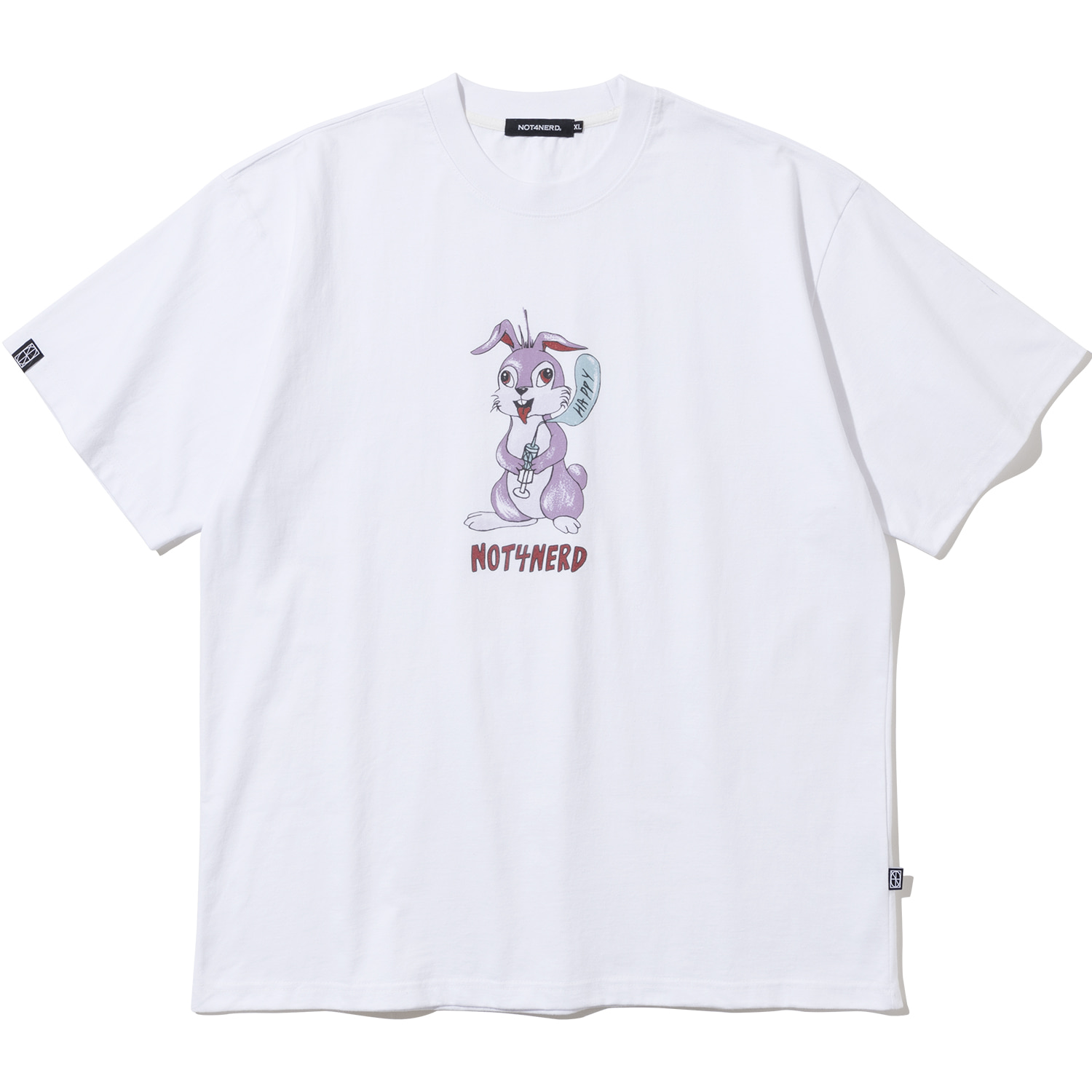 Happy Rabbit T-Shirts - White,NOT4NERD