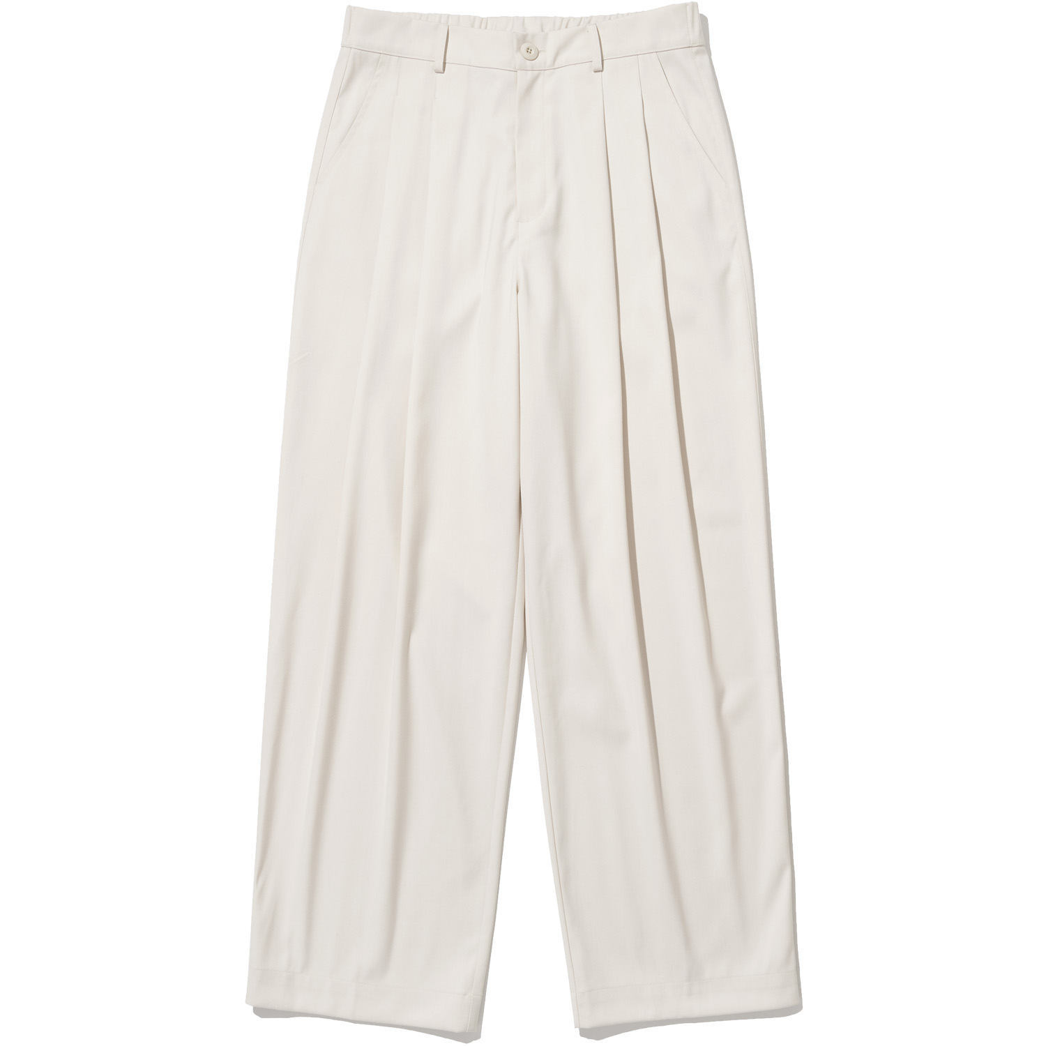 TR Two Tuck Wide Pants - Ivory,NOT4NERD