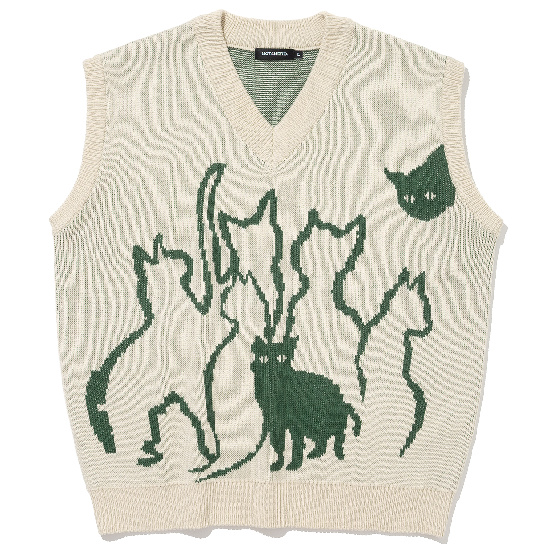 Kitten Knit Vest - Ivory,NOT4NERD