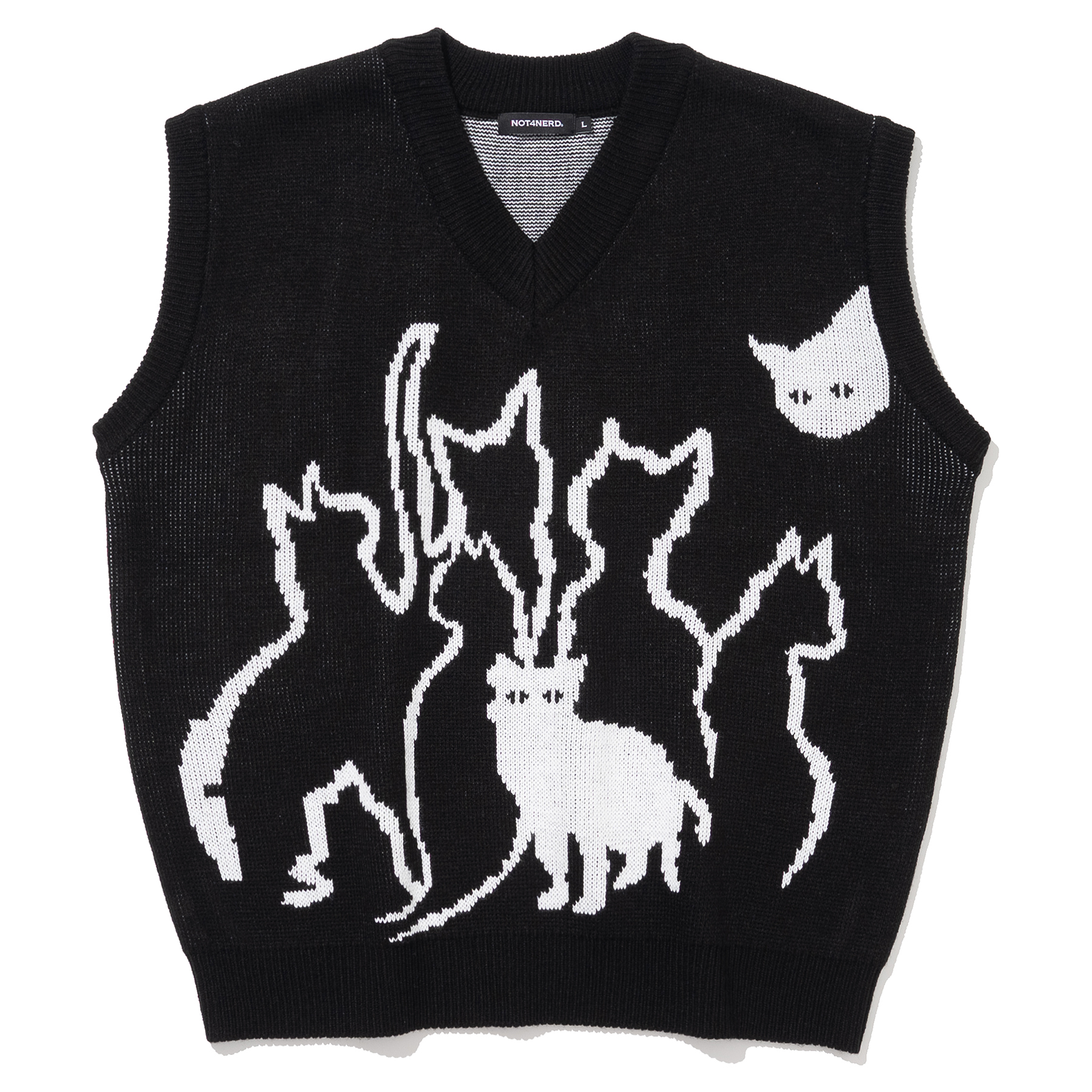 Kitten Knit Vest - Black,NOT4NERD