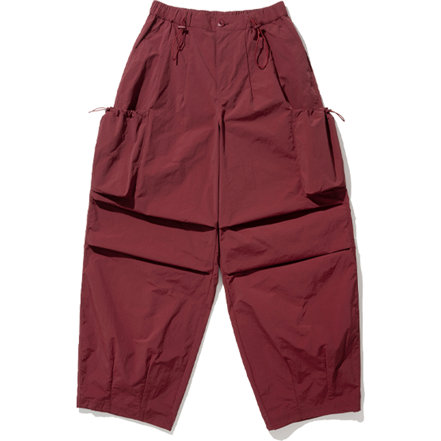 Nylon Big Pocket Parachute Pants -  Red,NOT4NERD