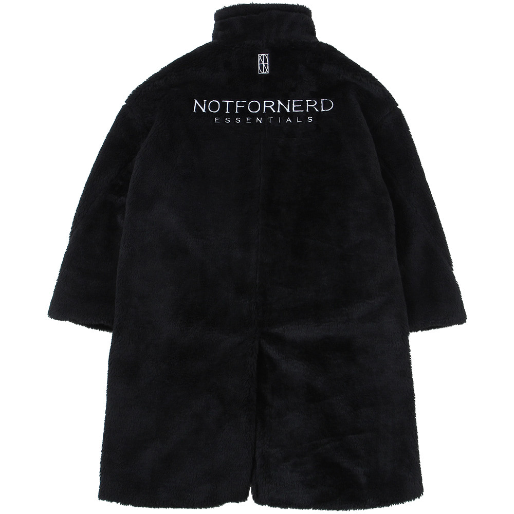 Essential Logo Fur Coat [Black],NOT4NERD