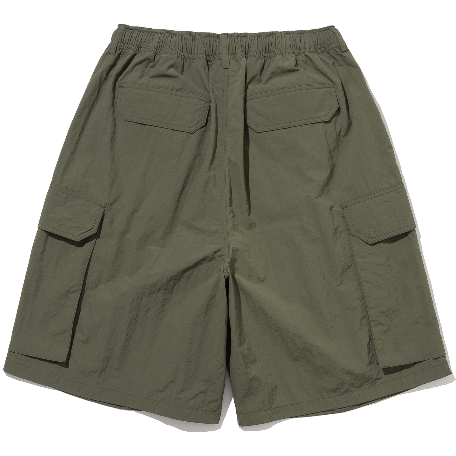 Nylon Big Pocket Wide Shorts - Khaki,NOT4NERD