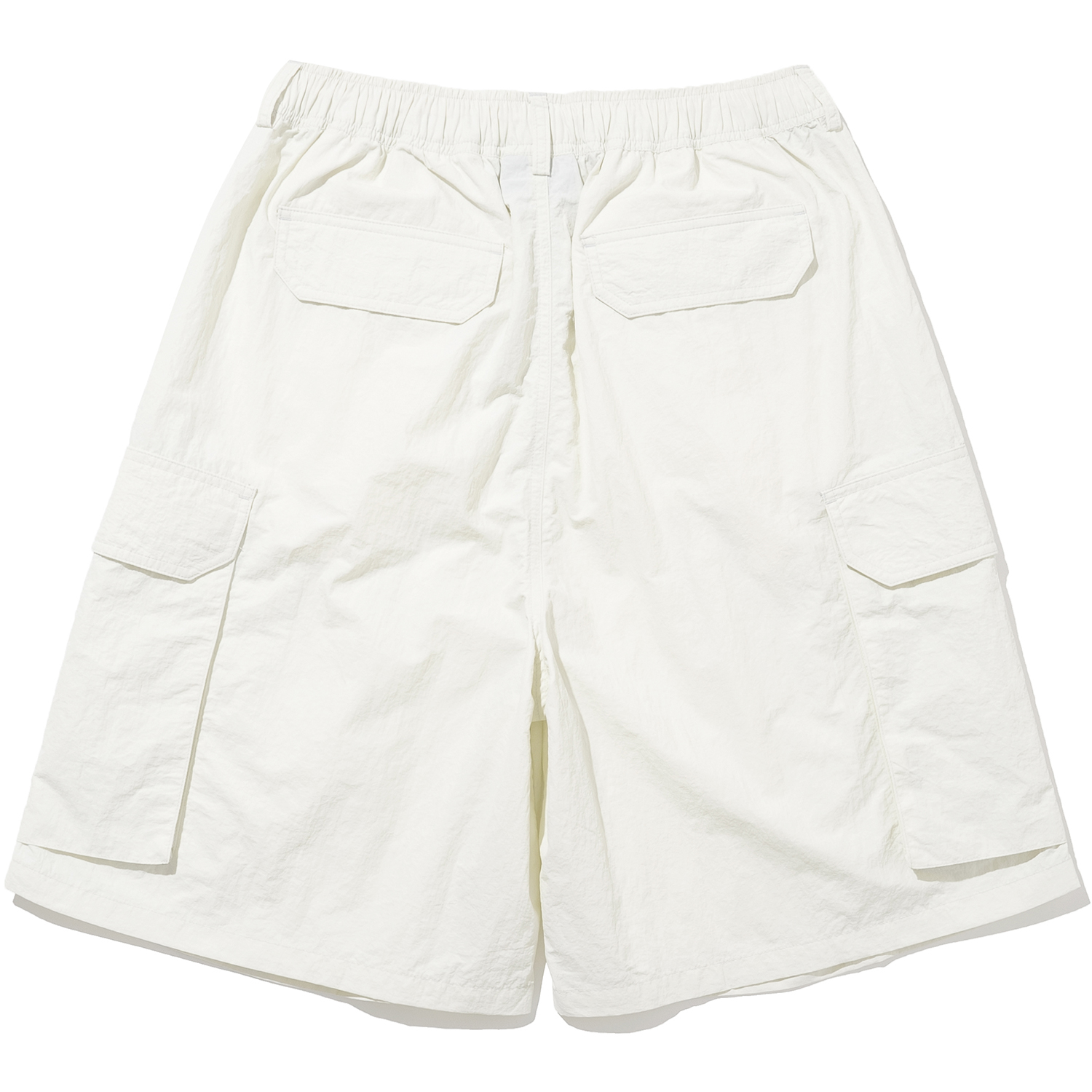 Nylon Big Pocket Wide Shorts - Ivory,NOT4NERD