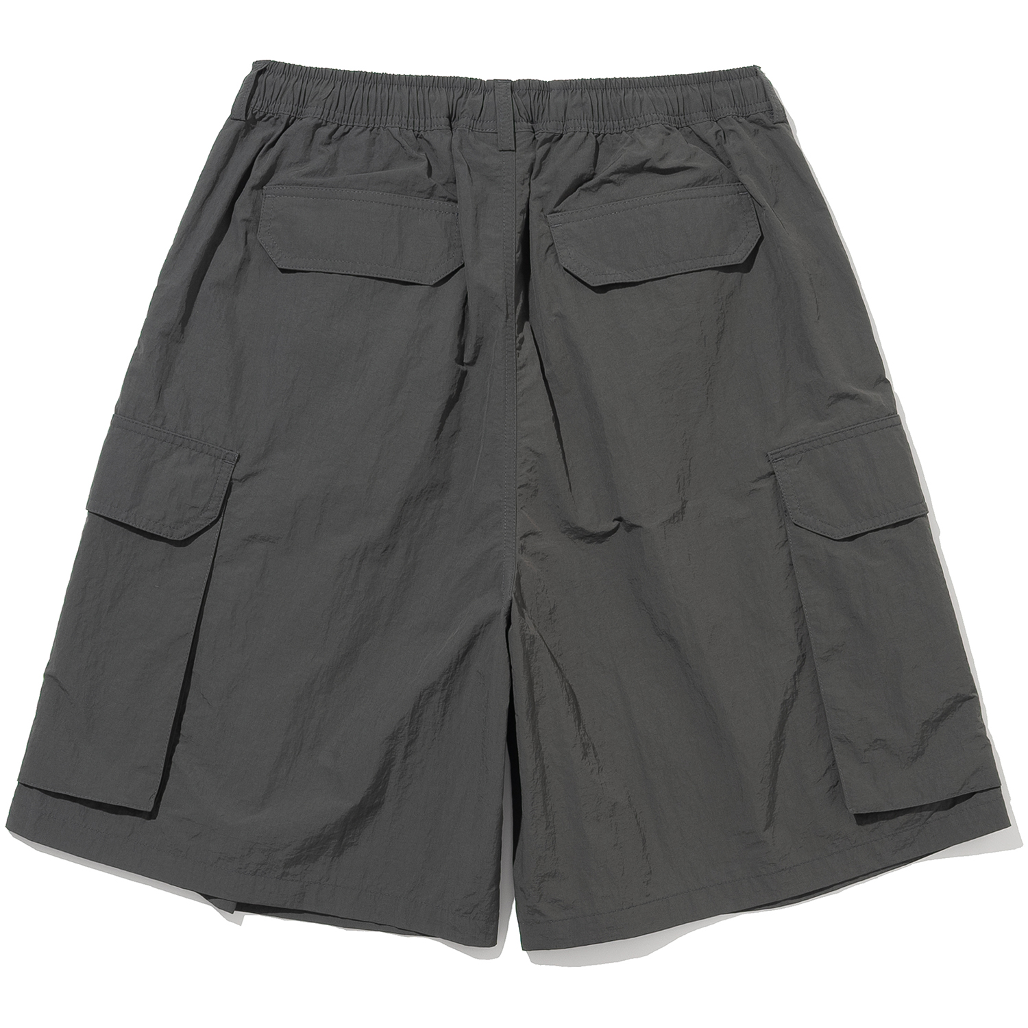 Nylon Big Pocket Wide Shorts - Charcoal,NOT4NERD