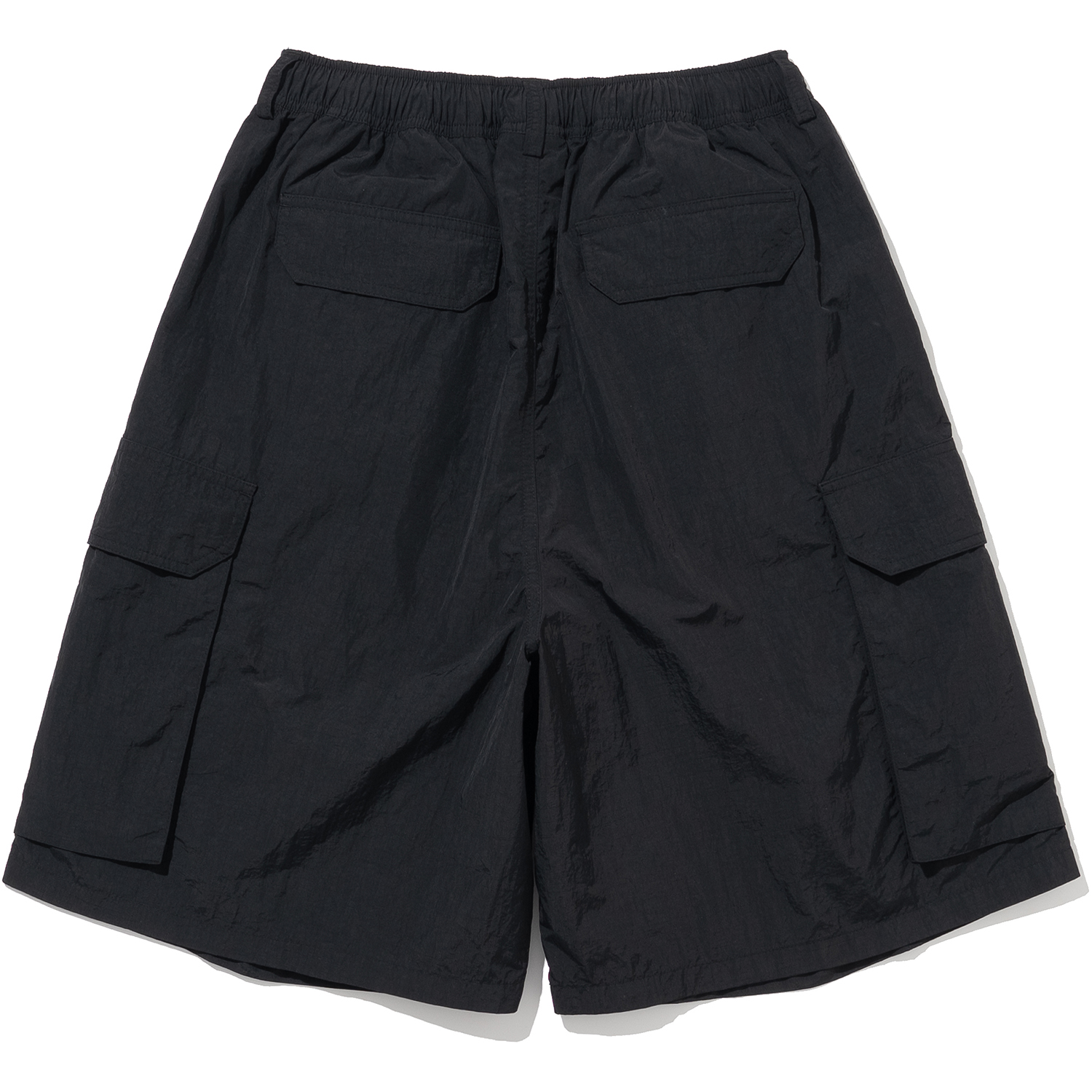 Nylon Big Pocket Wide Shorts - Black,NOT4NERD