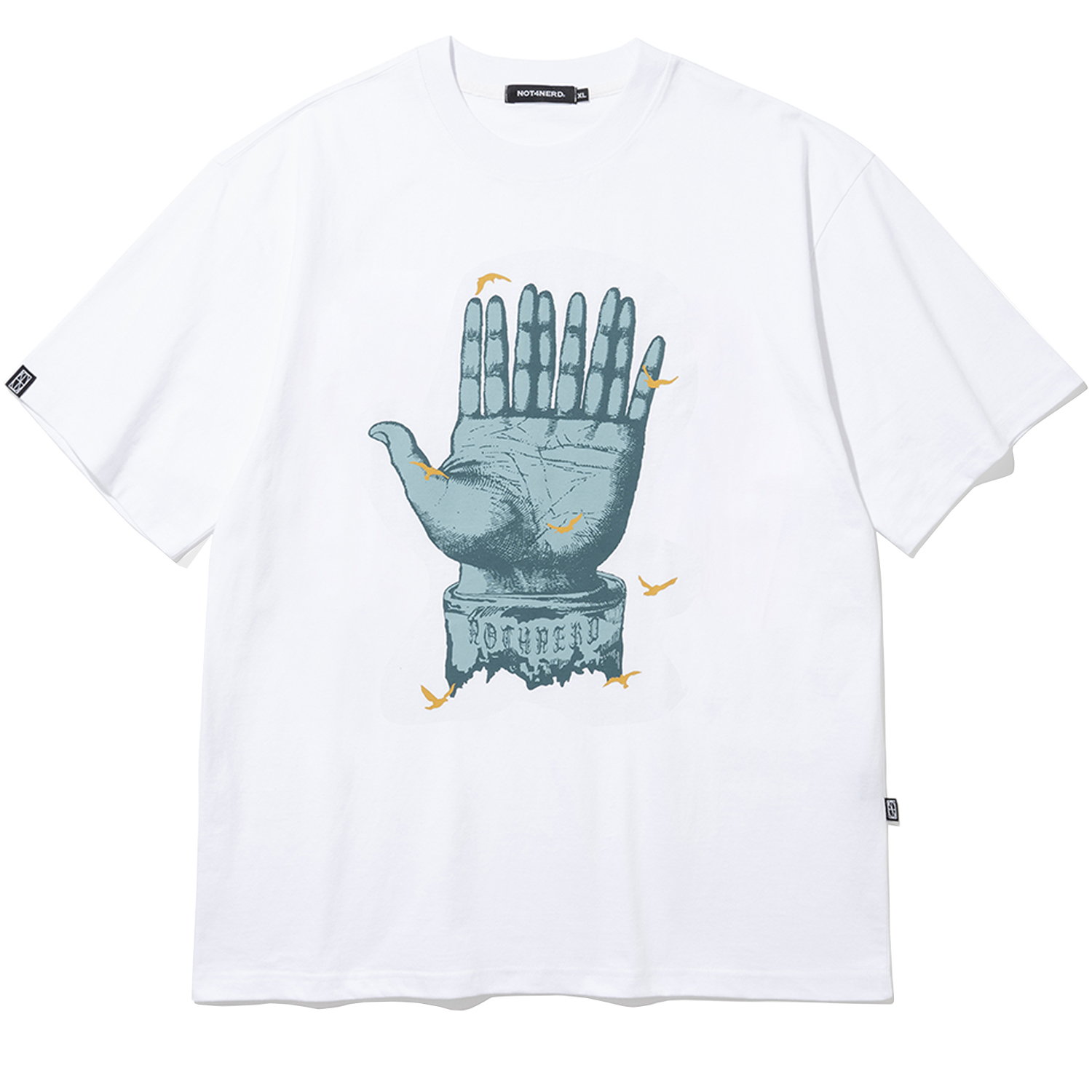 [4월 19일 예약배송] 9Fingers T-Shirts - White,NOT4NERD