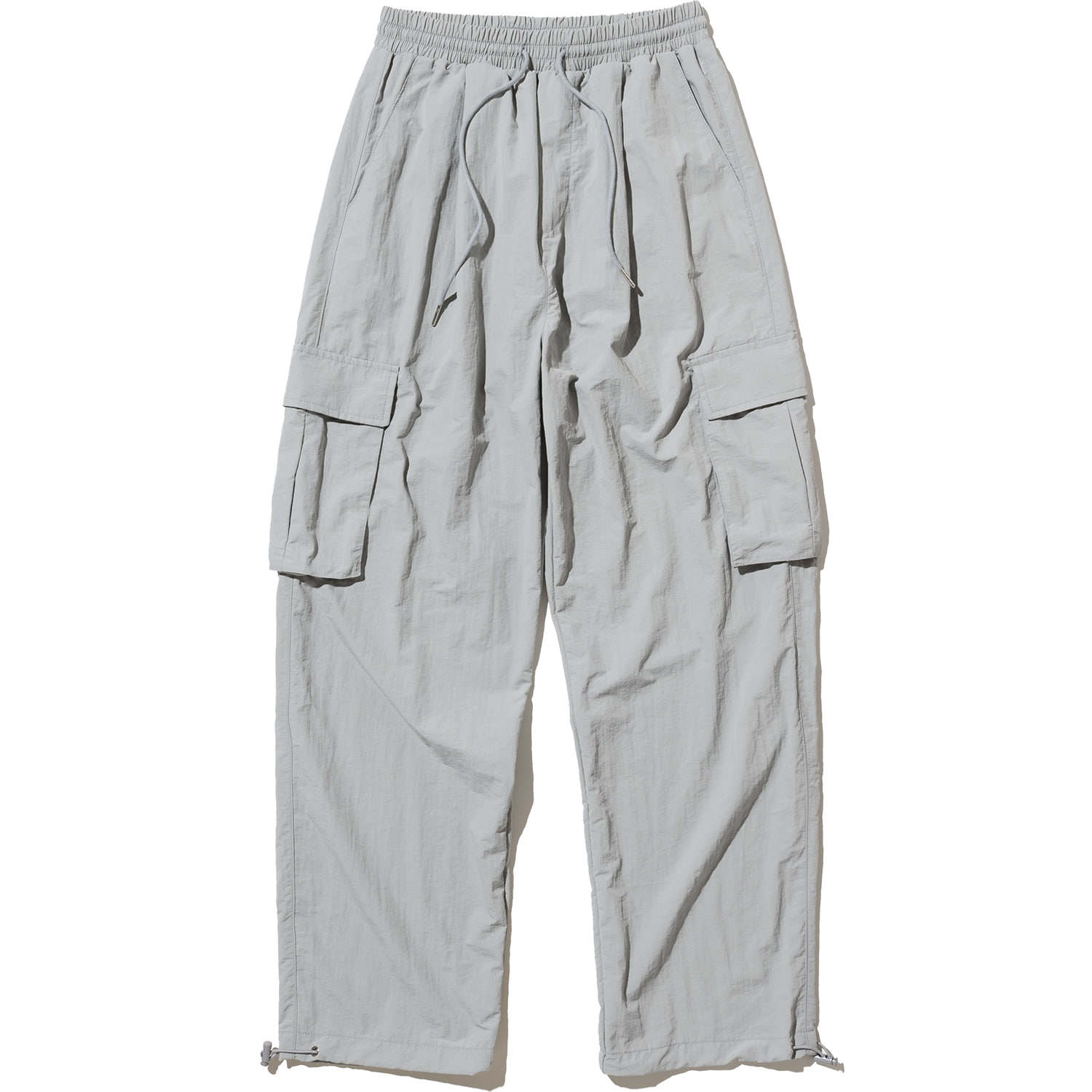Nylon Cargo Wide Pants - Light Grey,NOT4NERD