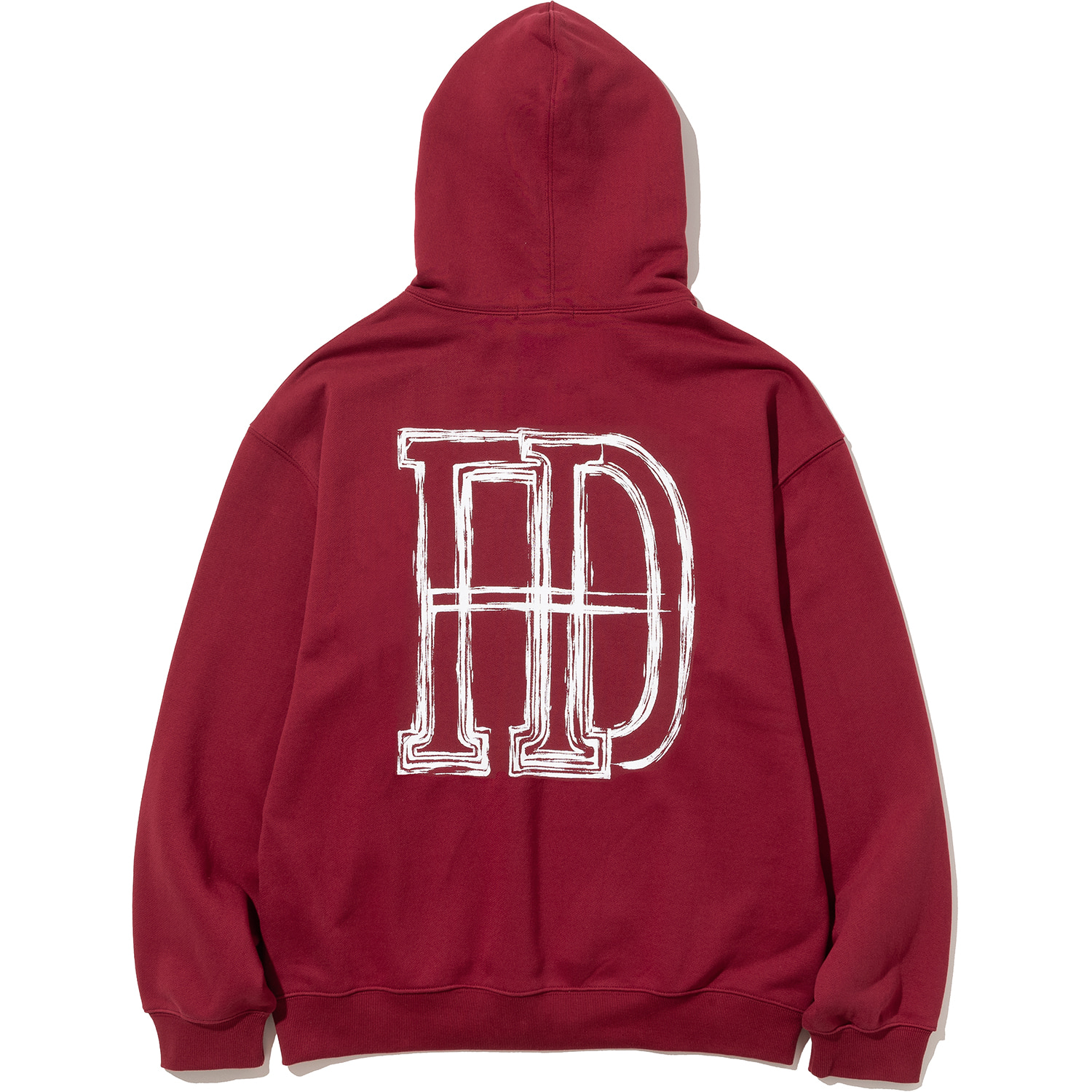 D Brush Logo Pullover Hood - Red,NOT4NERD