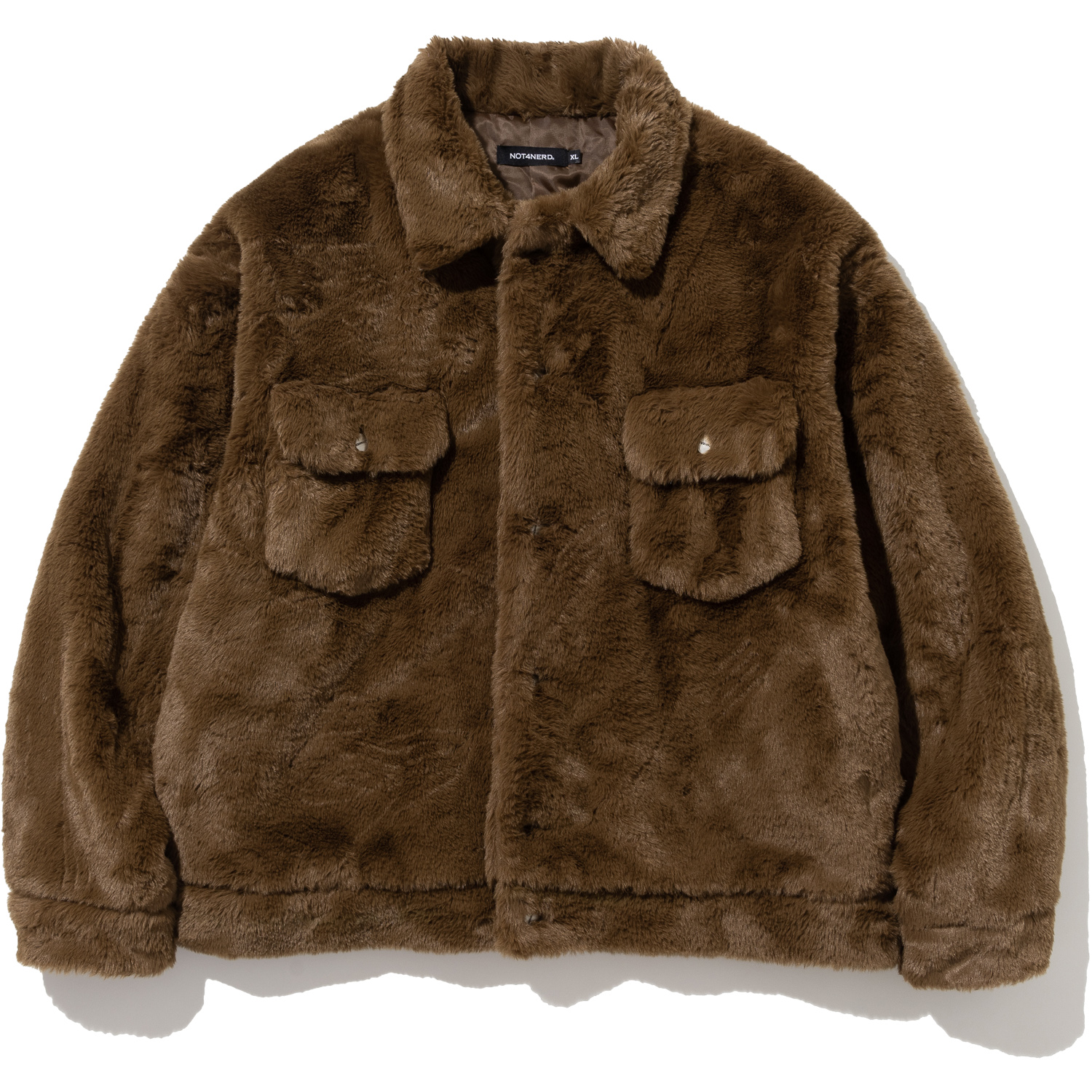 Fur Trucker Jacket - Brown,NOT4NERD