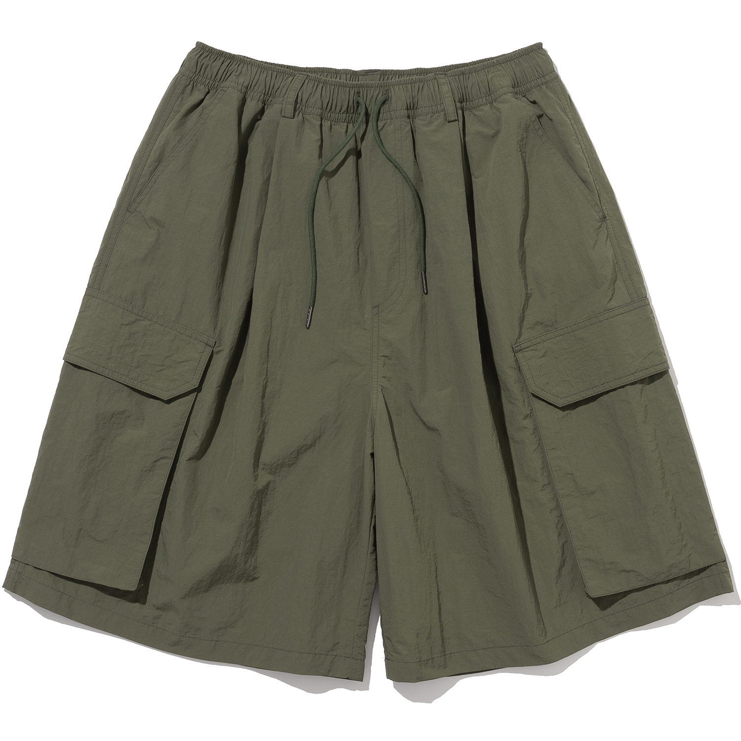 [5월 30일 예약배송] Nylon Big Pocket Wide Shorts - Khaki,NOT4NERD