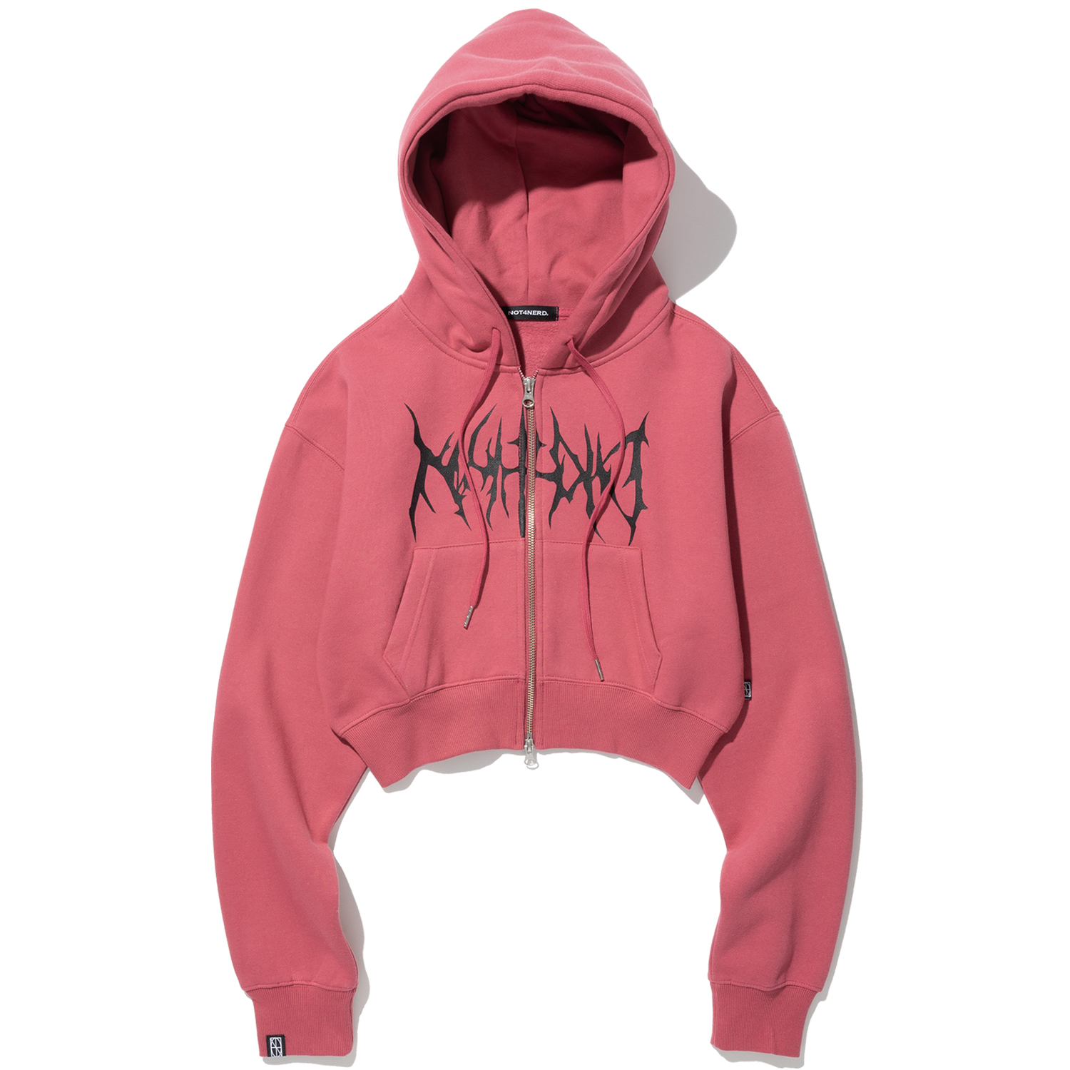 W Satan Logo Hood Zip Up - Pink,NOT4NERD