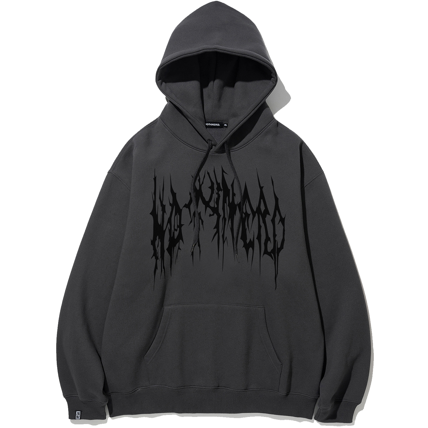 Pointed Logo Pullover Hood - Charcoal,NOT4NERD