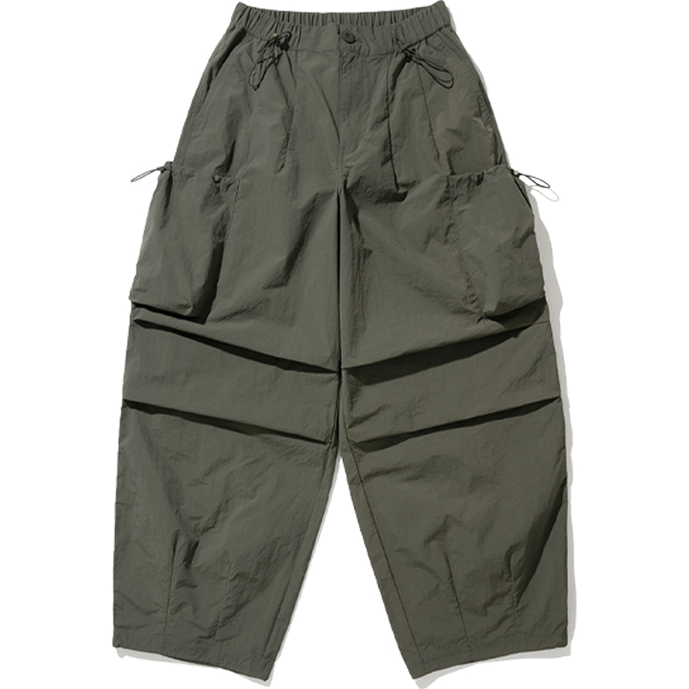 Nylon Big Pocket Parachute Pants -  Khaki,NOT4NERD