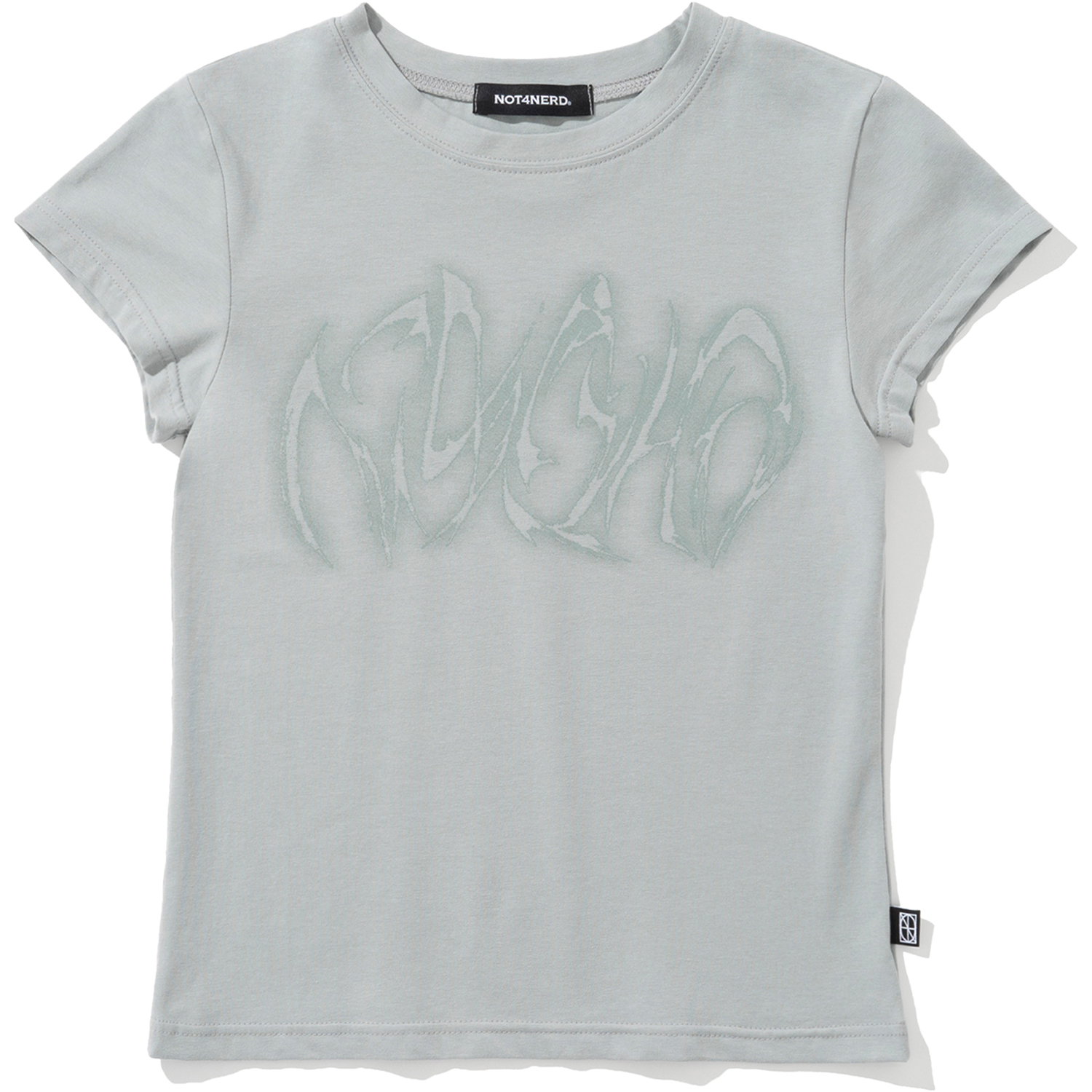 [5월 13일 예약배송] W Blur Boomerang Logo T-Shirts - Mint,NOT4NERD