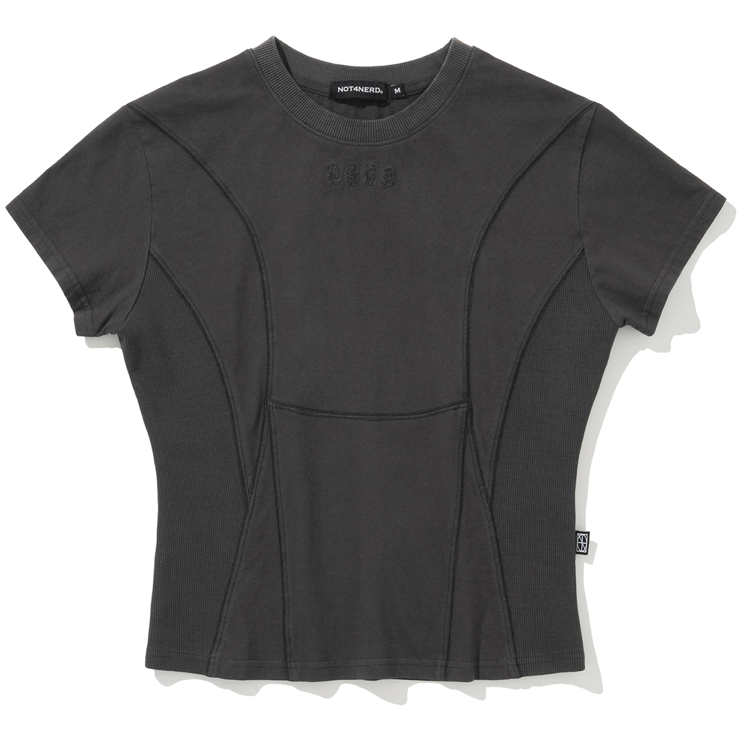 W N4ND Incision Pigment T-Shirts - Charcoal,NOT4NERD