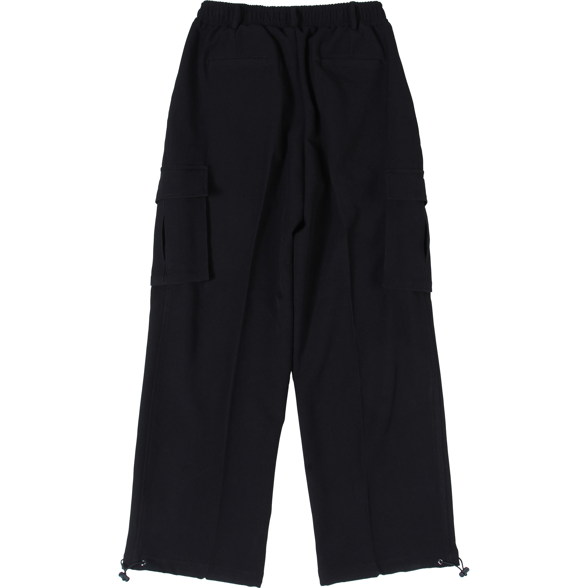 Wide String Cargo Slacks Pants - Black,NOT4NERD