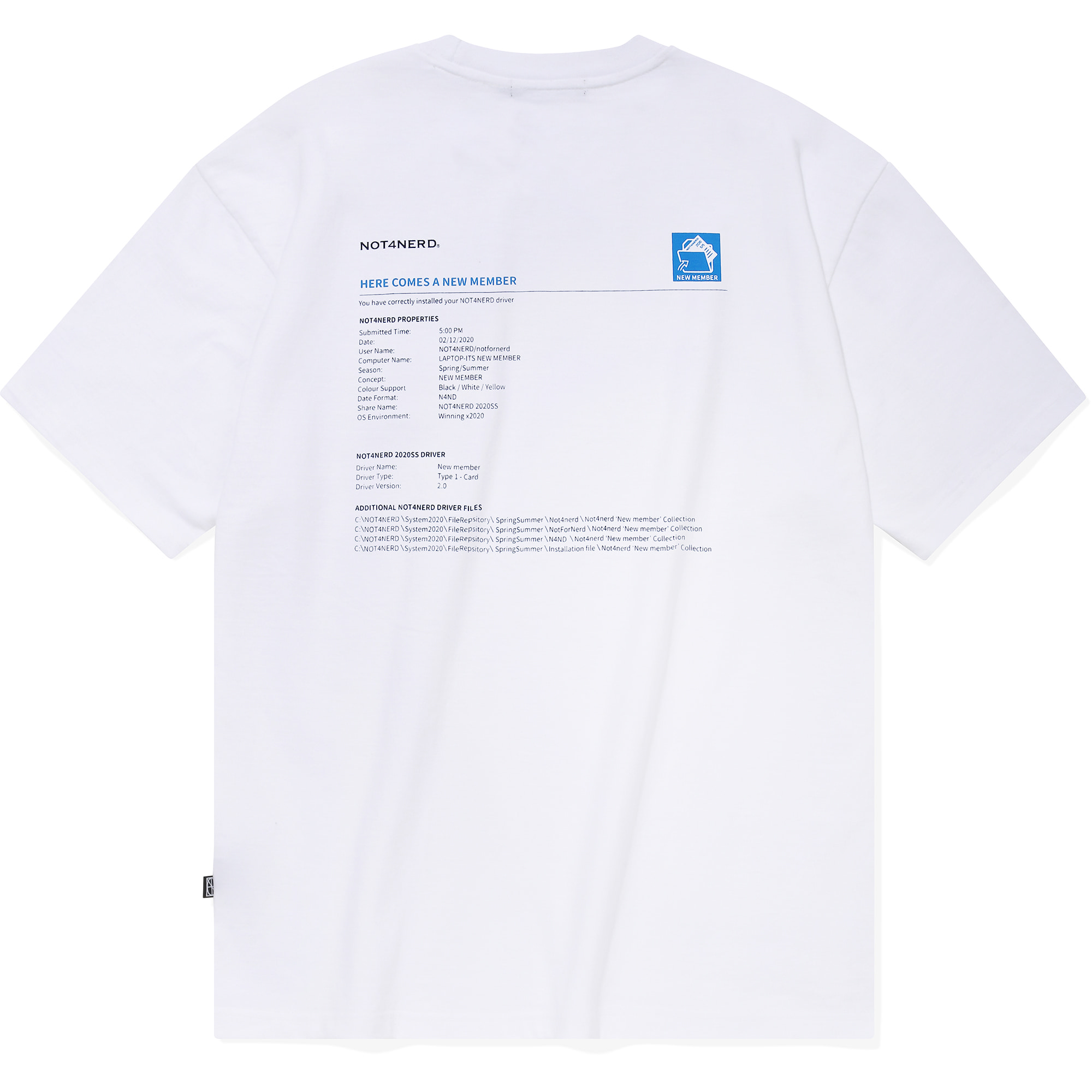 Square Folder logo T-Shirts White,NOT4NERD
