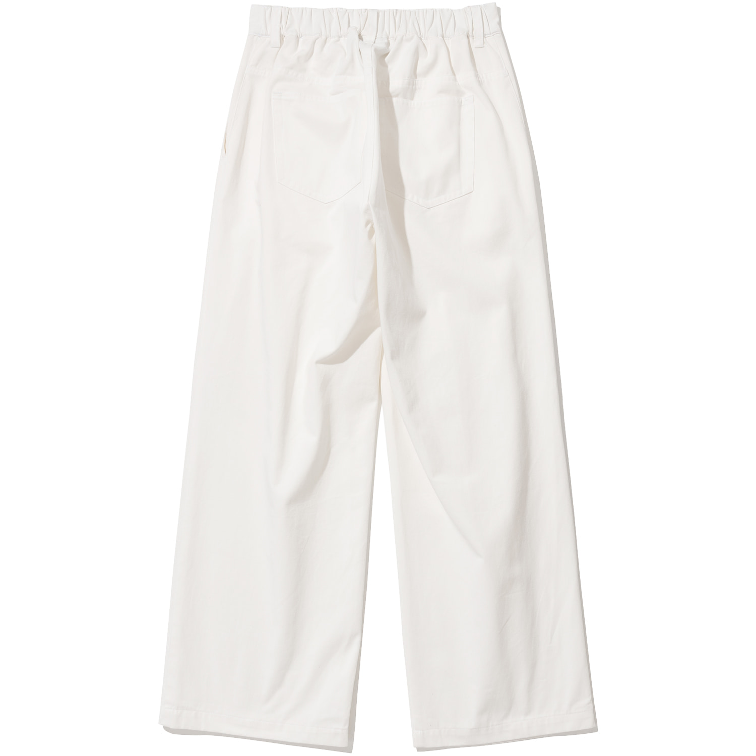 Two Tuck Wide Cotton Pants - Ivory,NOT4NERD