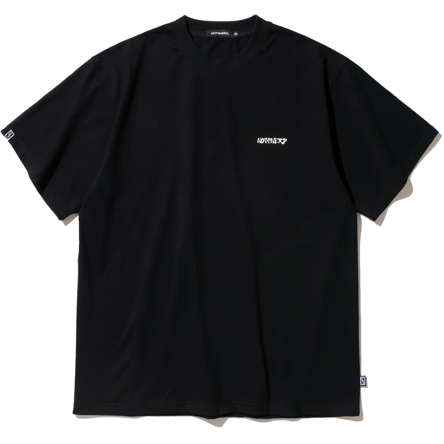 Brush Circle Logo T-Shirts - Black,NOT4NERD