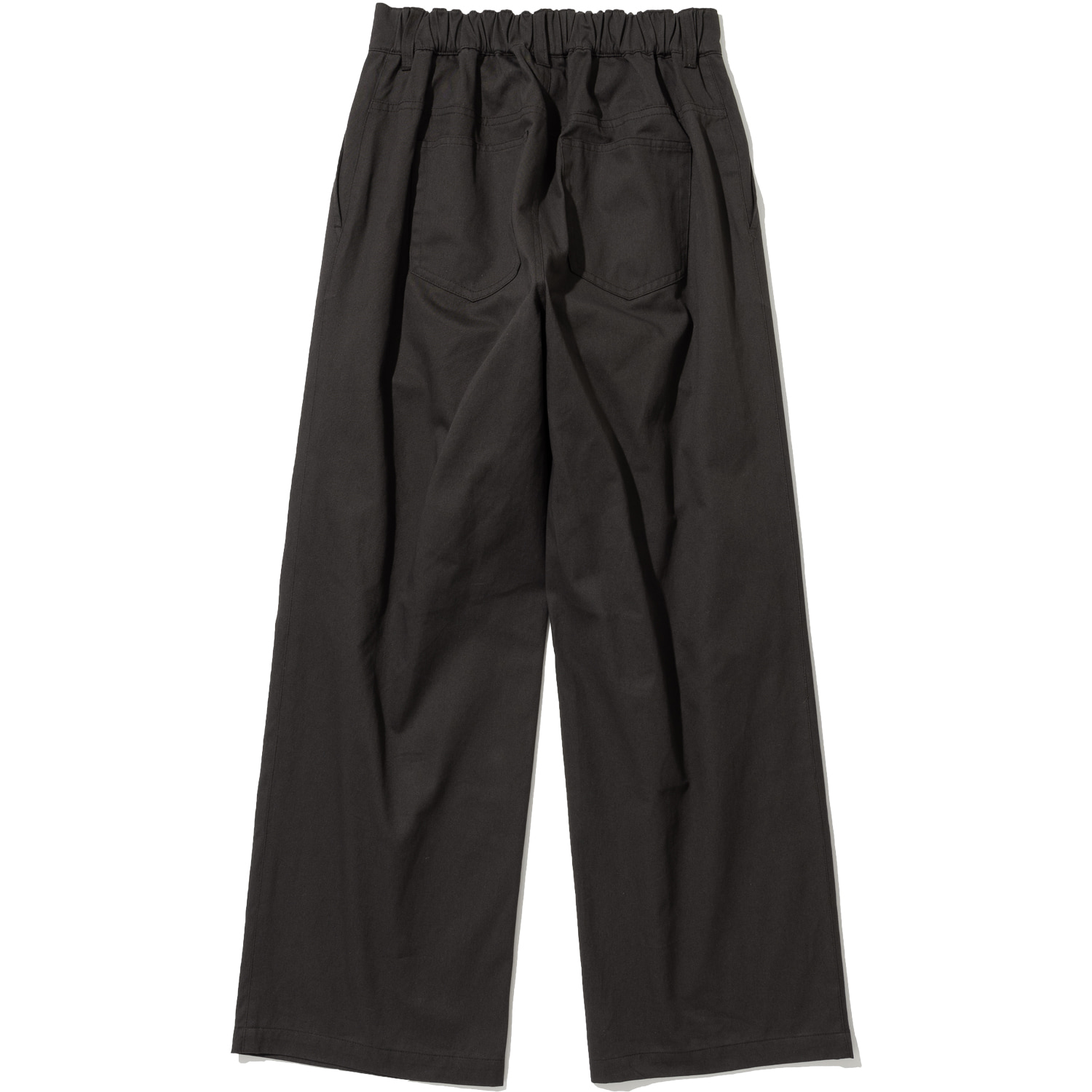 Two Tuck Wide Cotton Pants - Charcoal,NOT4NERD