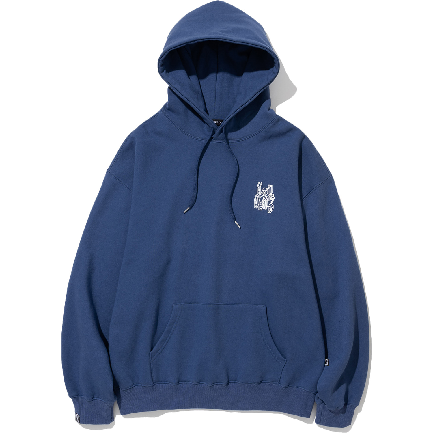 3D Line Logo Pullover Hood - Indigo Blue,NOT4NERD