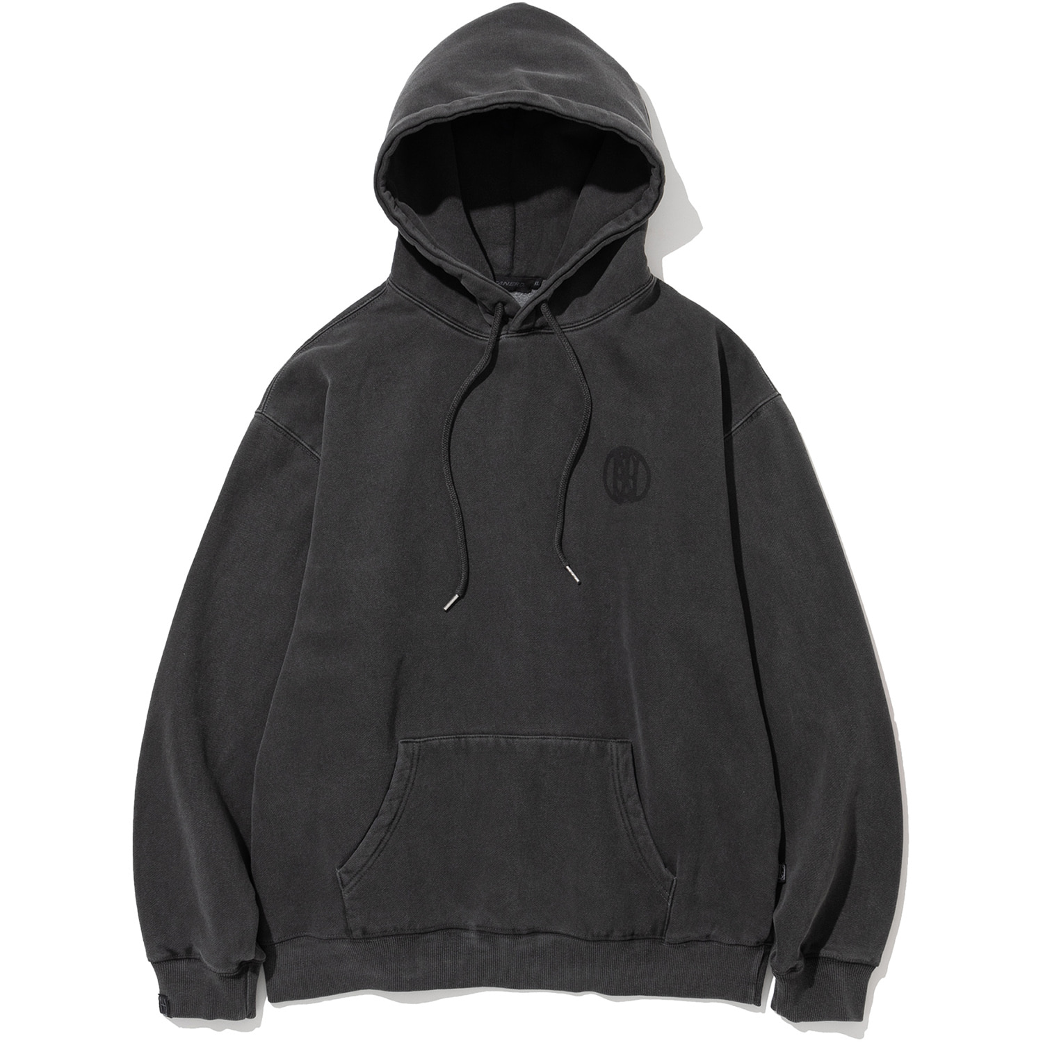Pigment Wet Logo Pullover Hood - Dark Grey,NOT4NERD