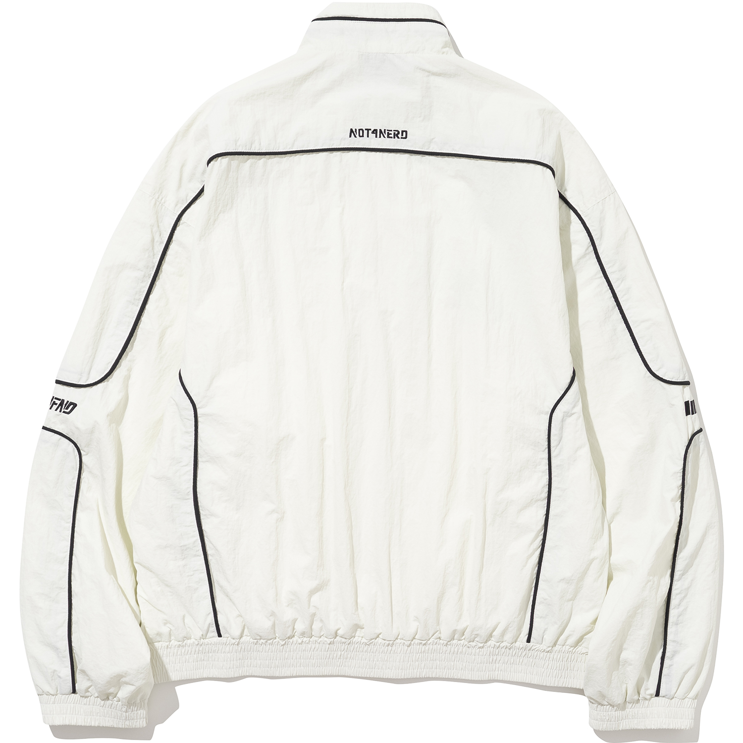 [5월 10일 예약배송] Tribal Logo Nylon Racing Jacket - White,NOT4NERD