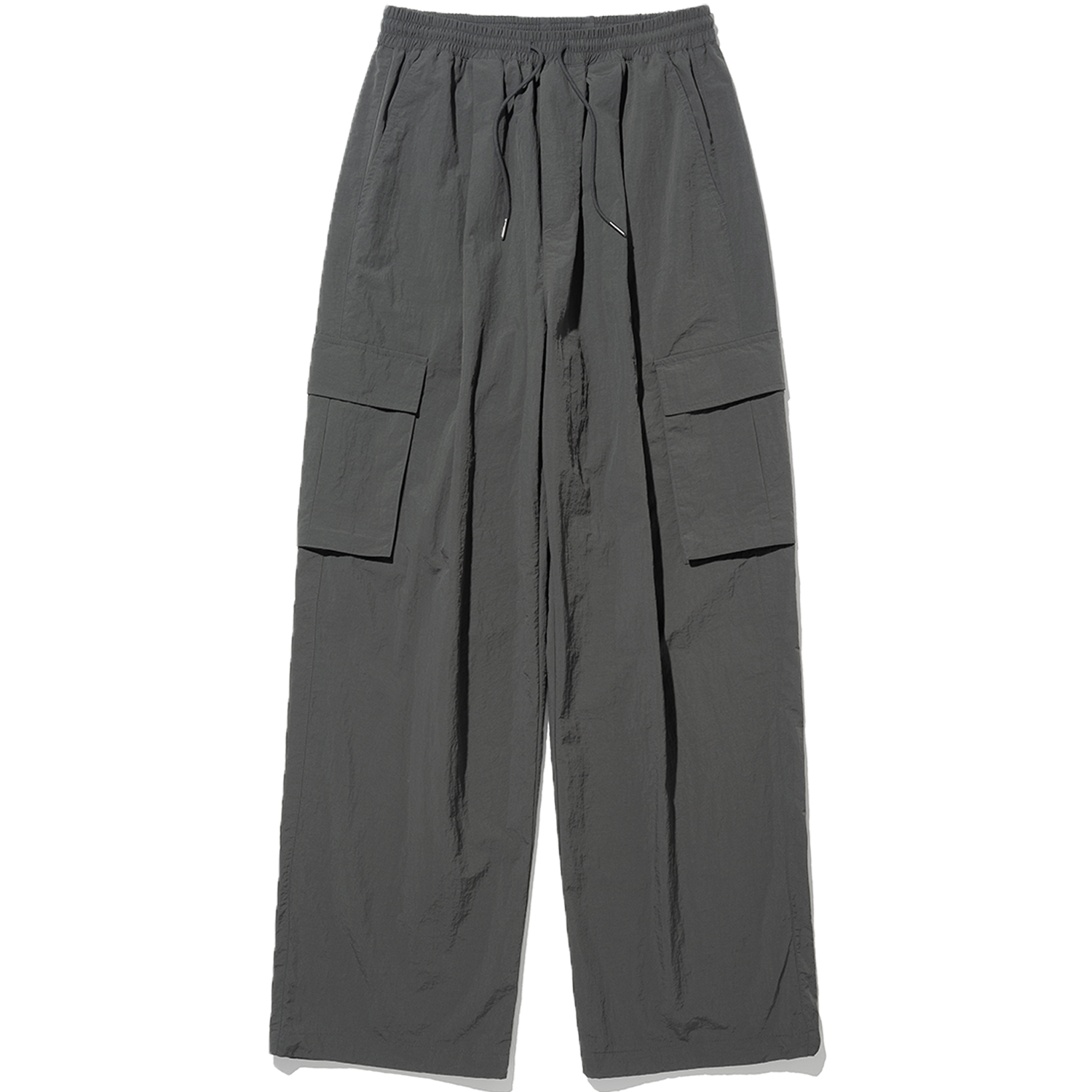 Nylon Cargo Wide Pants - Charcoal,NOT4NERD