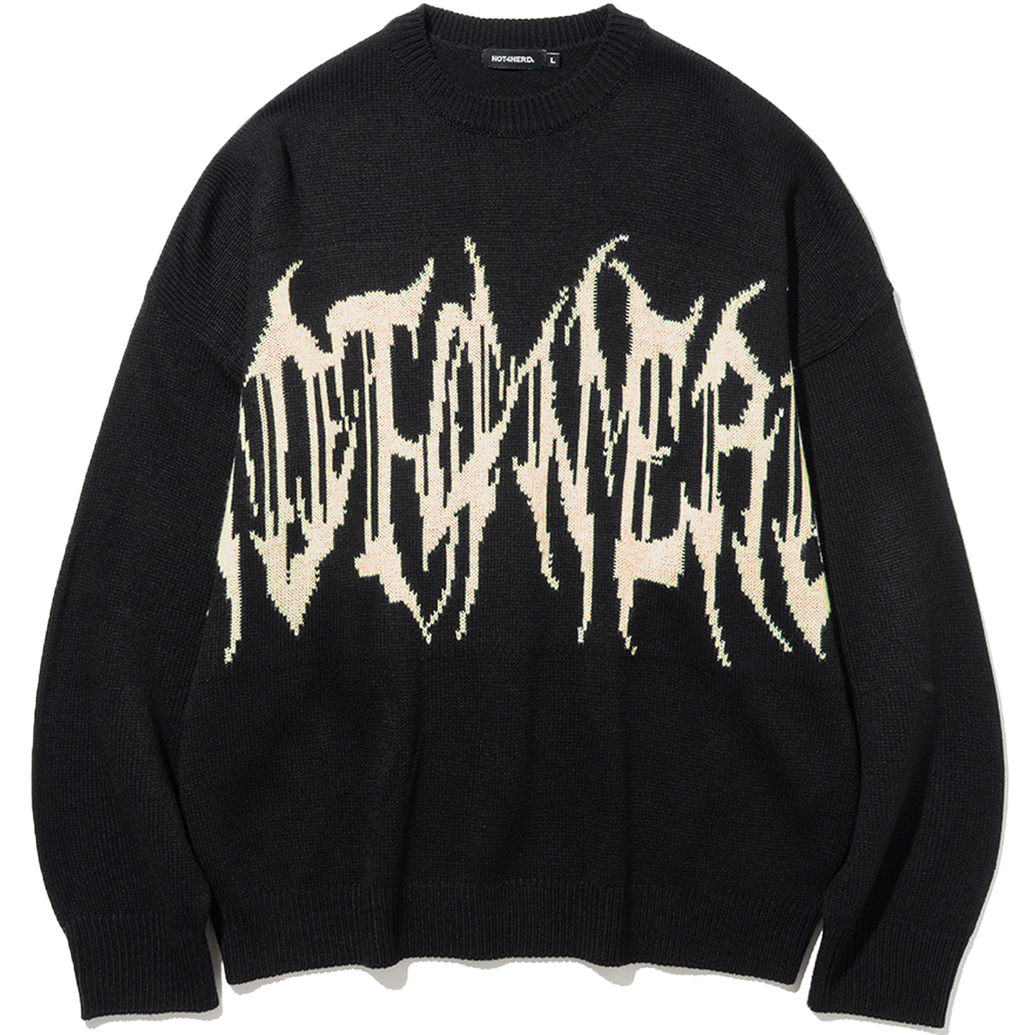 Wild Logo Knit Sweater - Black,NOT4NERD