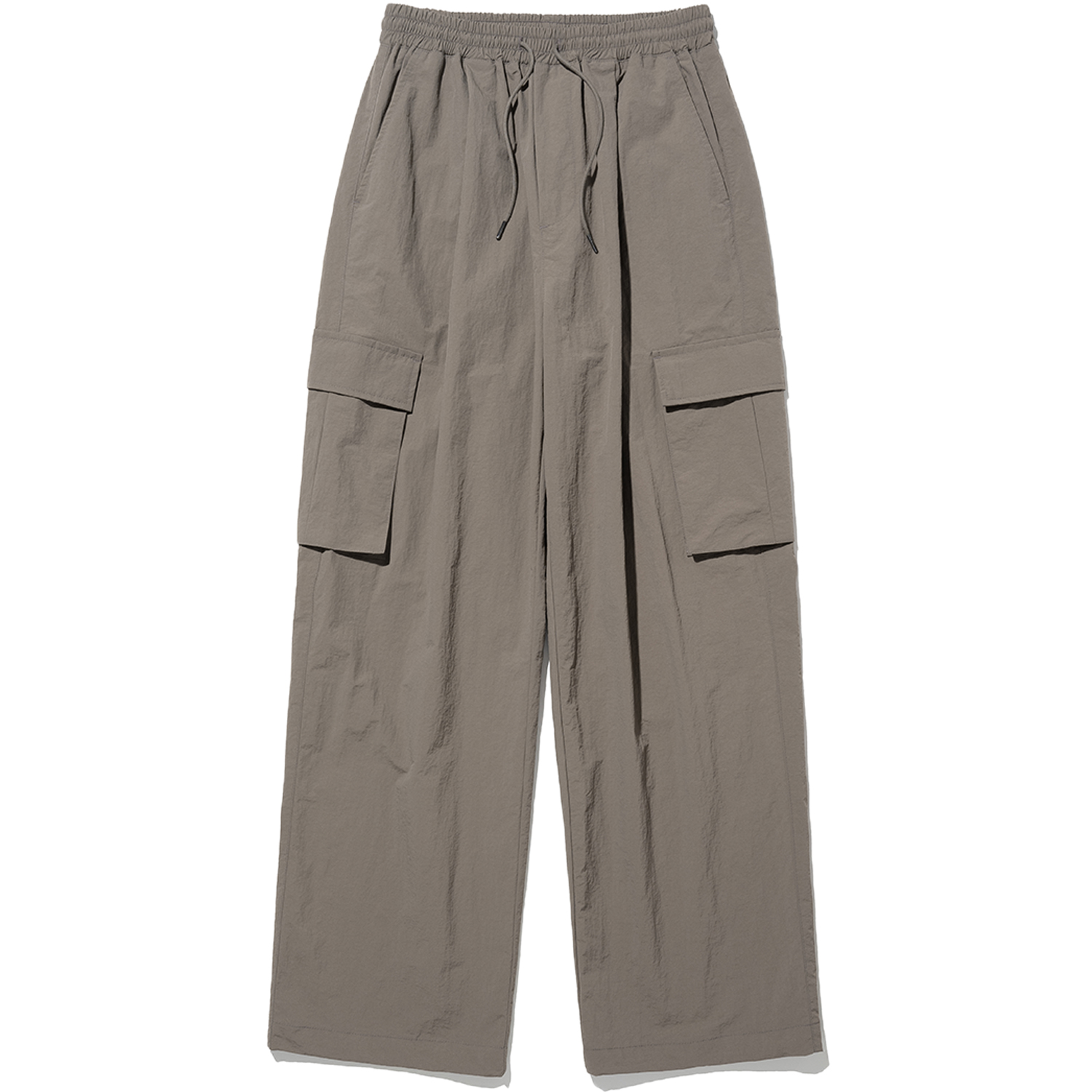 Nylon Cargo Wide Pants - Light Khaki,NOT4NERD
