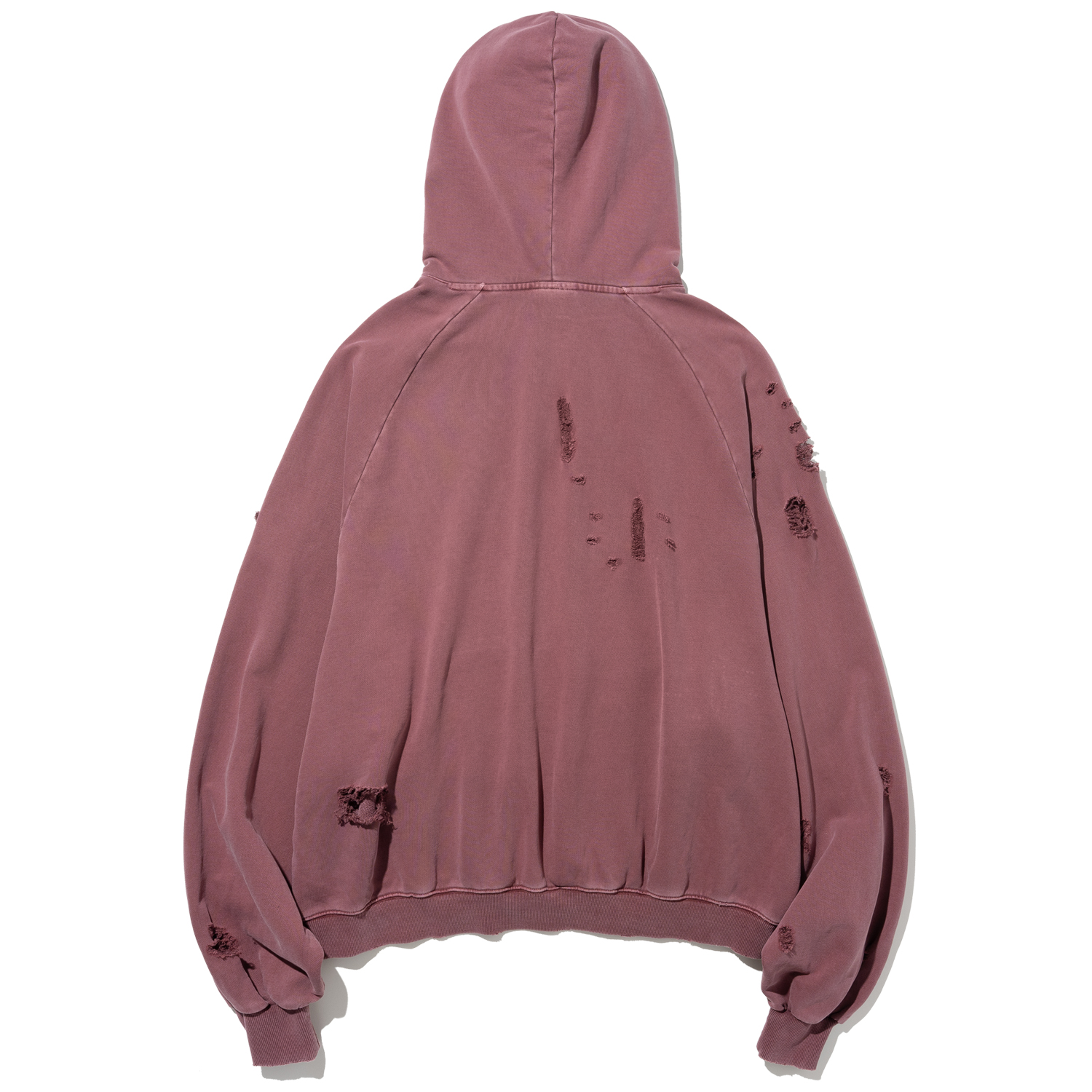 Destroyed Pigment Goat Pullover Hood - Red,NOT4NERD