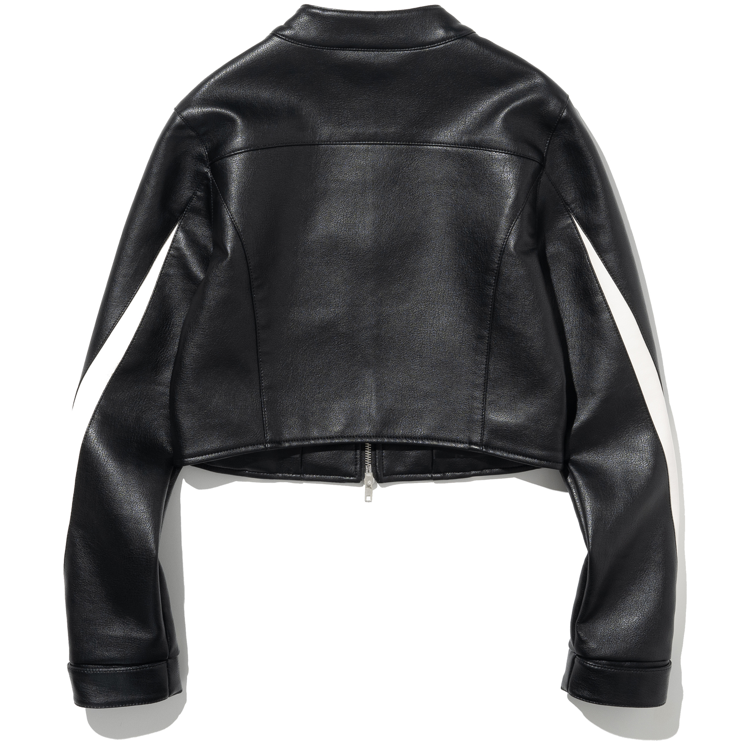 W Incision Leather Jacket - Black,NOT4NERD
