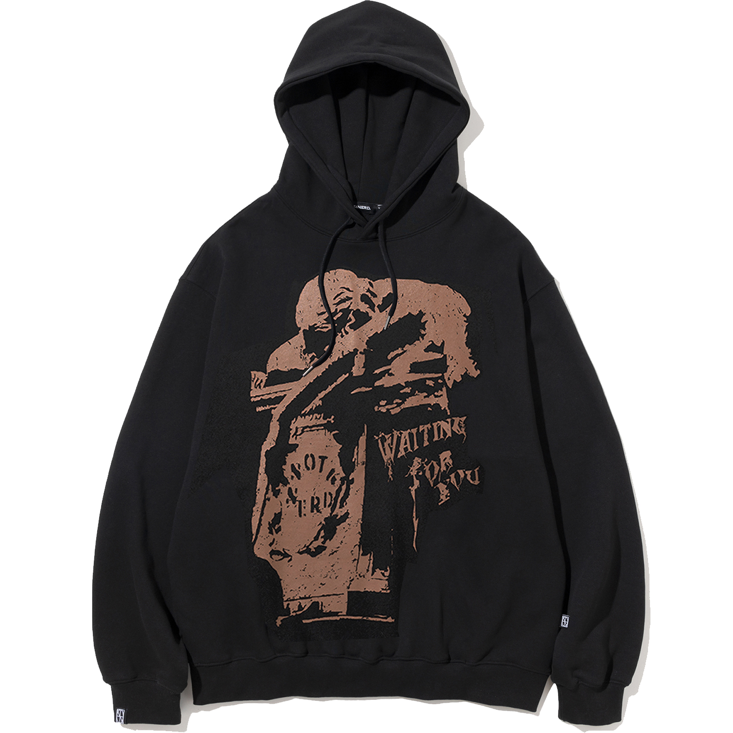Waiting For You Pullover Hood - Black,NOT4NERD