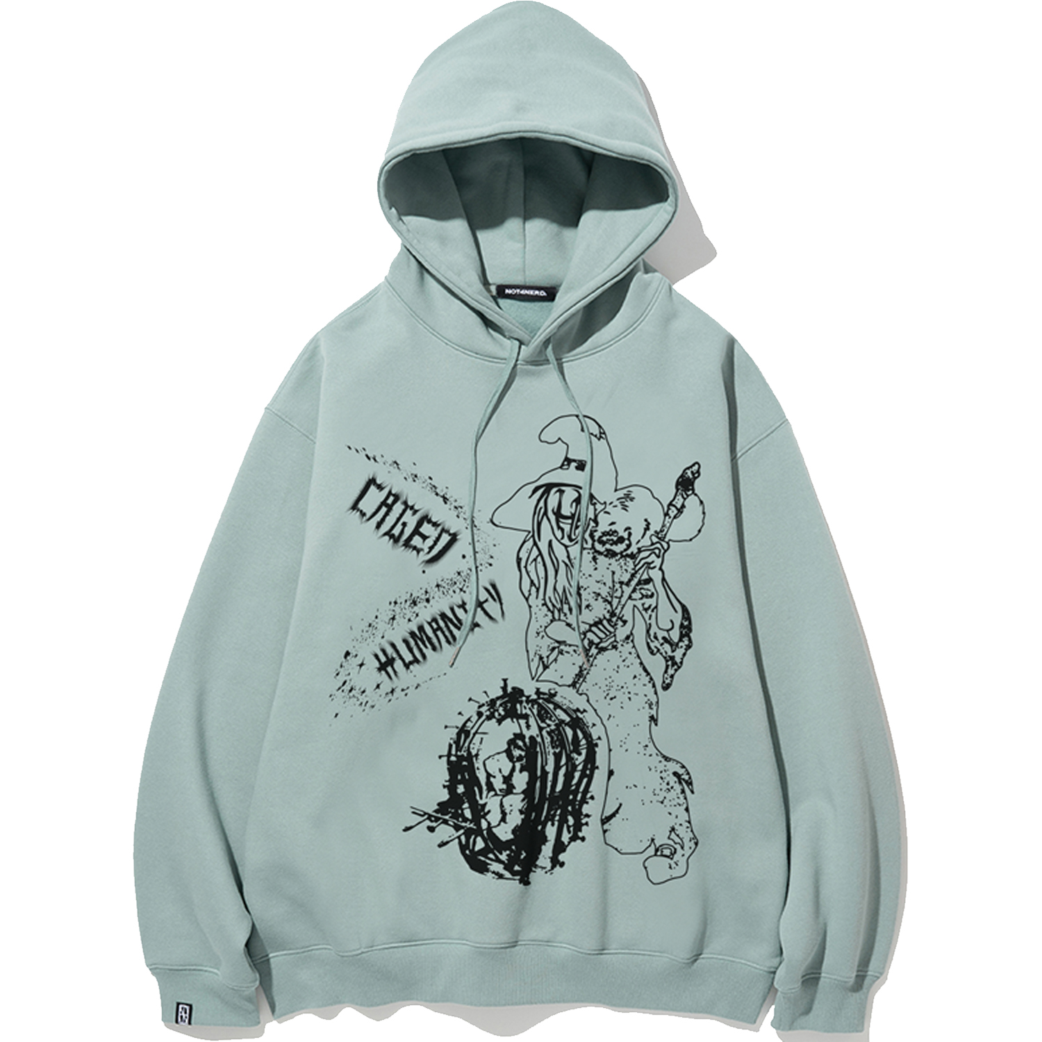 Caged Humanity Pullover Hood - Emerald,NOT4NERD